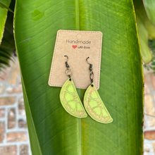 Load image into Gallery viewer, Wood Lime Slice Earrings
